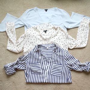 3 Chiffon Blouses: Ann Taylor & Express